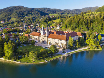 Germany, Bavaria, Tegernsee, Aerial view of Tegernsee Abbey - SIEF09388