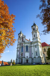 Germany, Bavaria, Ottembura, Facade of Ottobeuren Abbey in autumn - PUF01864