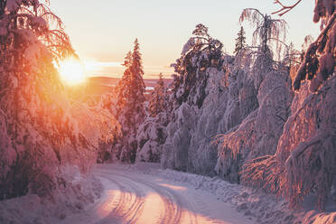 Winterstraße bei Sonnenuntergang - JOHF05202