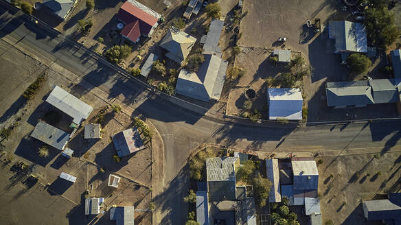 Aerial view of a village in the middle of the desert in Namibia, Orange River area, Namibia - VEGF01430