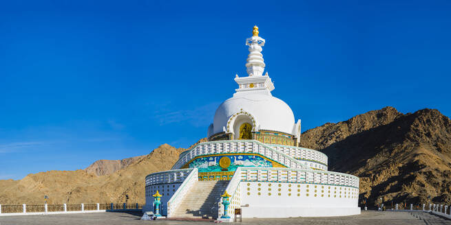 India, Jammu and Kashmir, Ladakh, Leh, Shanti Stupa - WGF01313