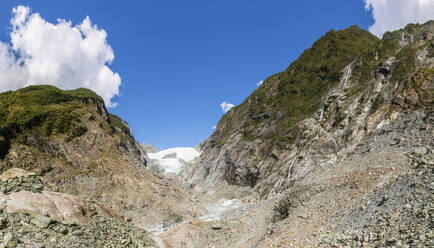 Neuseeland, Westland District, Franz Josef, Tiefblick auf den Franz Josef Gletscherrücken - FOF11454