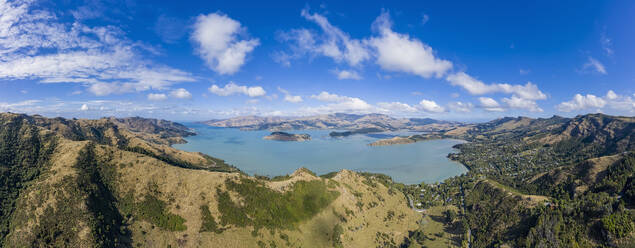 Neuseeland, Governors Bay, Luftpanorama des Thomson Scenic Reserve - FOF11473