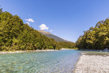 Neuseeland, Queenstown-Lakes District, Makarora, Makarora River im Sommer - FOF11479