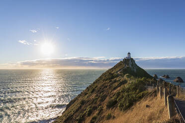 Neuseeland, Ozeanien, Südinsel, Südland, Otago, Southern Scenic Road, Cape Nugget Point, Nugget Point Leuchtturm bei Sonnenaufgang - FOF11583