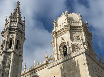 Portugal, Lisbon, Belem, Low angle of towers of Hieronymite Monastery, Mosteiro dos Jeronimos - AMF07799