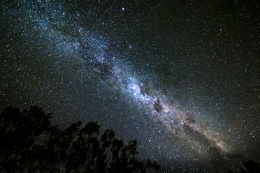 New Zealand, Milky Way galaxy on starry night sky - STSF02448
