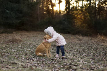 Girl with dog - JOHF06257