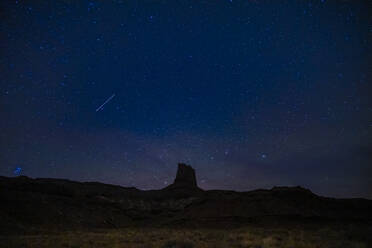 Stars behind a desert tower, Canyonlands National Park - CAVF73680