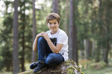 Boy posing in forest - JOHF06885