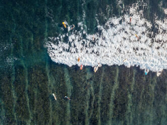 Aerial view of surfers in the ocean - CAVF74089