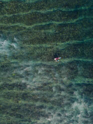 Luftaufnahme von Surfern auf dem Meer - CAVF74131