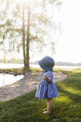 Baby girl at lake - JOHF07607