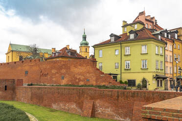 Remains of historic defence wall from the fortification of the old town, Stare Miasto, Warsaw, Poland - TAMF02172