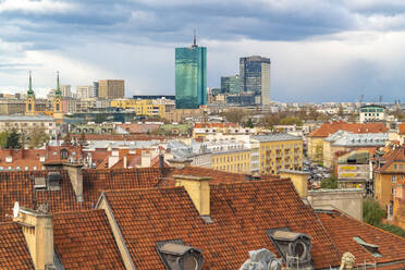 Blick auf die Skyline von der Altstadt, Warschau, Polen - TAMF02176