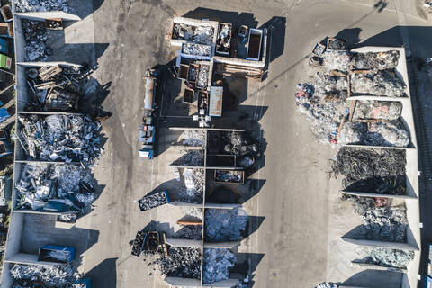 Luftaufnahme der Recyclingstation, lizenzfreies Stockfoto