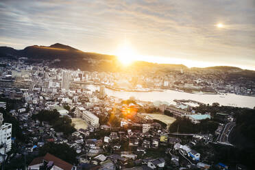 Cityscape of Nagasaki, Japan at sunrise. - MINF13368