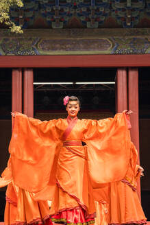 Traditional Chinese theatre performance in temple, Beijing, China - MINF13590
