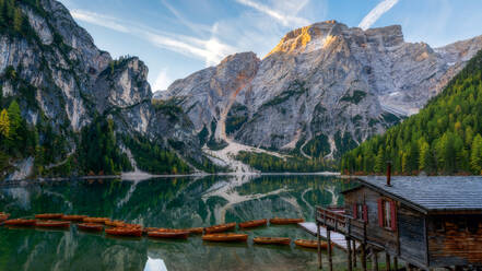 Lago Di Braies, South Tyrol, Dolomites, Italy, Europe - RHPLF13787