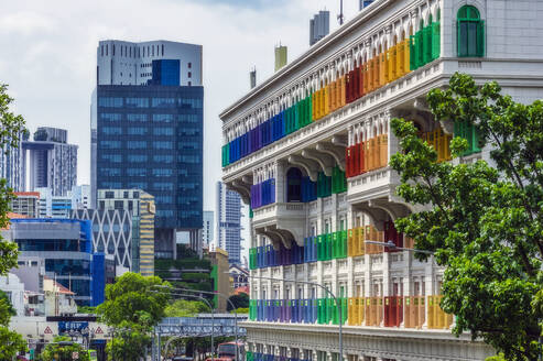 Südostasien, Singapur, Buntes Gebäude - THAF02760