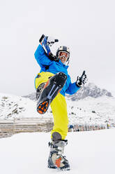 Portait of happy skier in ski area - CJMF00253