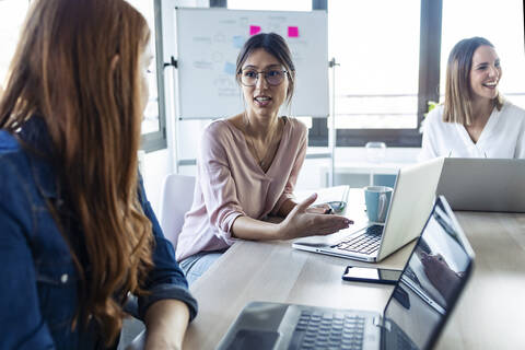 Businesswomen during meeting in an office stock photo