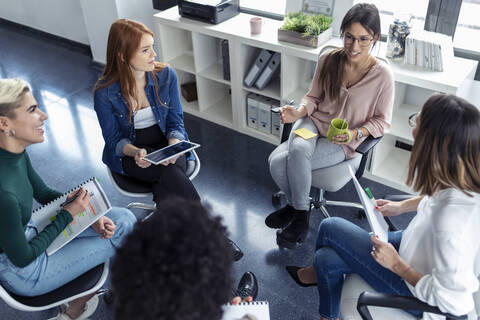 Businesswomen during meeting in the office stock photo