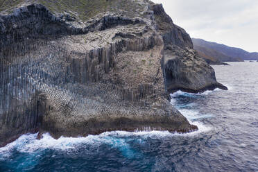 Spain, Canary Islands, La Gomera, Vallehermoso, Los Organos basalt rock formation, Organ Pipe Rock  - SIEF09510