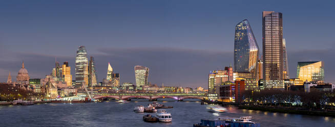 City of London, Square Mile, panorama shows completed 22 Bishopsgate tower, London, England, United Kingdom, Europe - RHPLF13801