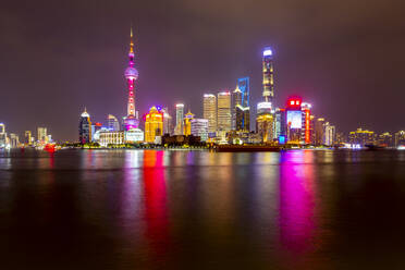 View of Pudong Skyline and Huangpu River from the Bund, Shanghai, China, Asia - RHPLF13821