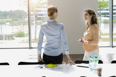 Zwei Geschäftsfrauen bei einem Treffen im Büro - BMOF00198