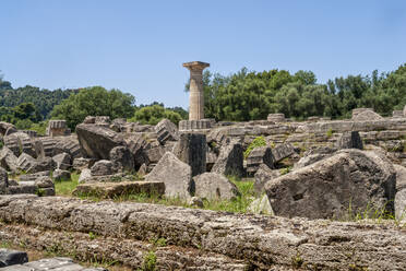 Greece, Olympia, Ruins of ancient Temple of Zeus - MAMF01179