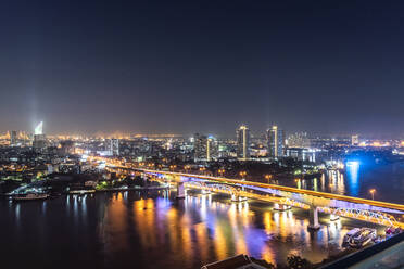 Cityview at night, Rama III Bridge, Bangkok, Thailand - CHPF00648