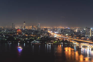 Cityview at night, Rama III Bridge, Bangkok, Thailand - CHPF00650
