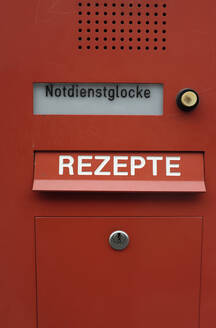 Red mailbox of a pharmacy, Hamburg, Germany - GISF00534