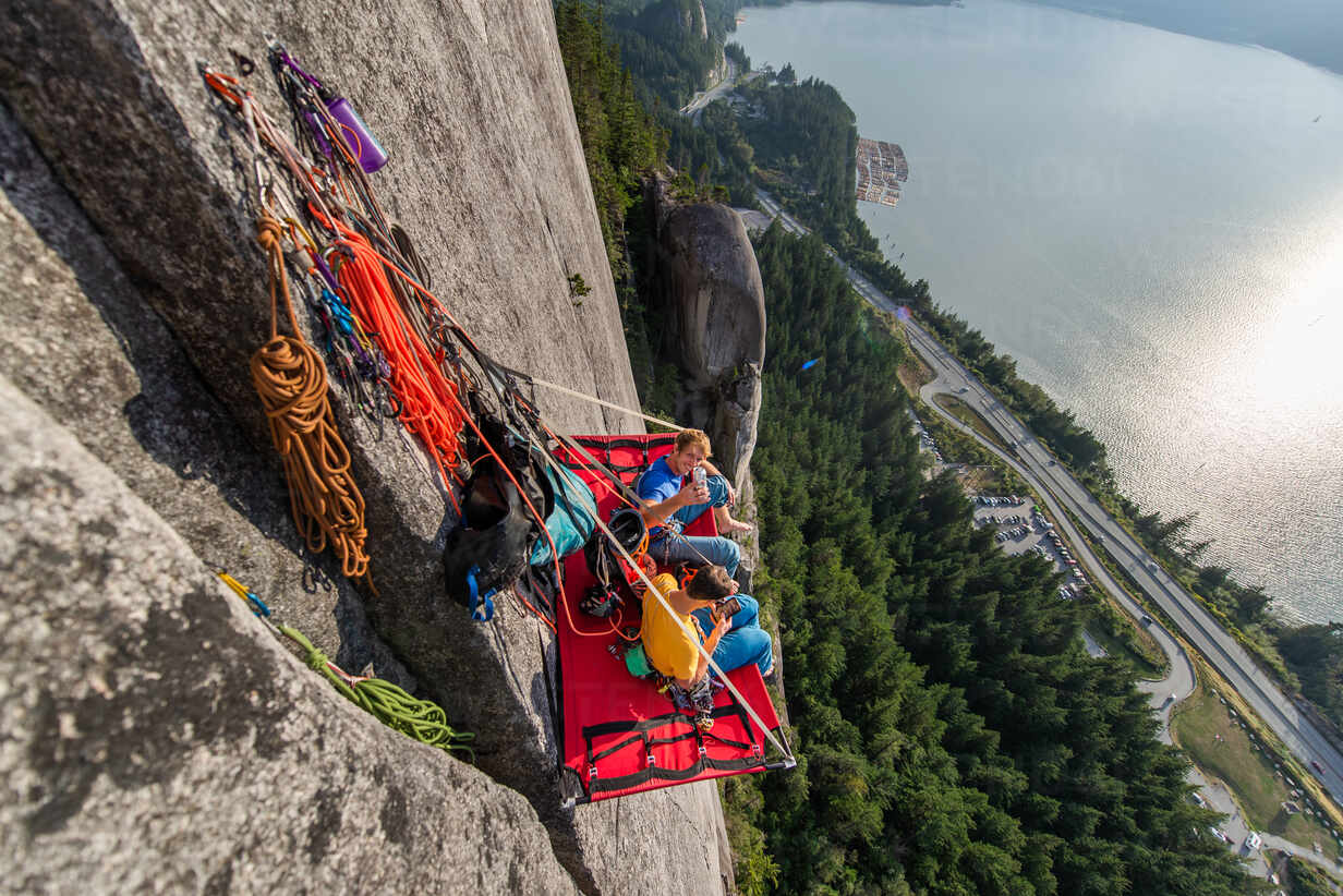 Big wall climbing with portaledge, Squamish, British Columbia 