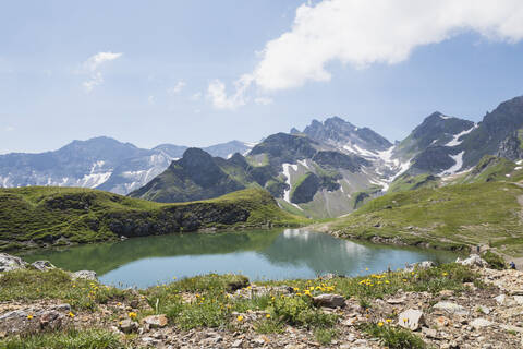 Switzerland, St Gallen Canton, Glarus Alps, Wangs Lake stock photo