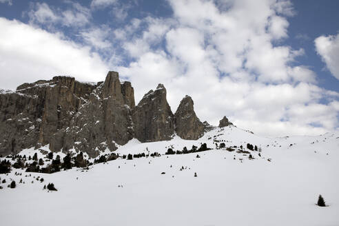 Sella-Gruppe im Winter, Dolomiten, Südtirol, Italien - PSTF00585
