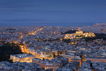 Blick auf die Akropolis und Athen vom Hügel Lycabettus, Griechenland. - CAVF75558