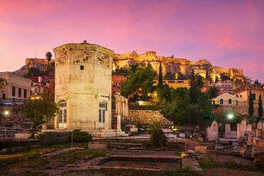 Überreste der römischen Agora und Akropolis in der Altstadt von Athen, Griechenland - CAVF75559