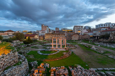 Remains of Hadrian's Library in the old town of Athens, Greece. - CAVF75560