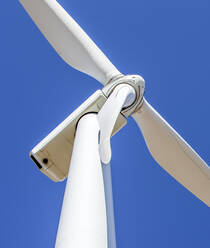 Windturbine in Colorado vor blauem Himmel - CAVF75604