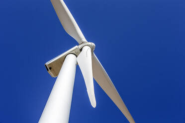 Windturbine in Colorado vor blauem Himmel - CAVF75608