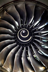 Turbine jet engine on an airliner view from the front - CAVF75804