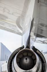 Turbine jet engine on an airliner view from the rear - CAVF75818