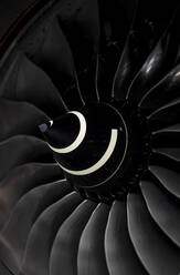 Turbine jet engine on an airliner view from the front - CAVF75828