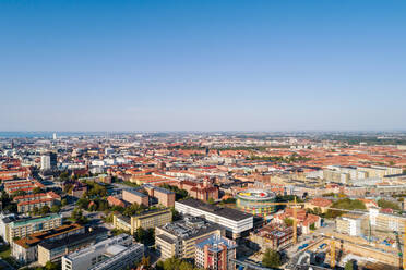 Aerial view of malmo cityscape against sky - MASF16767
