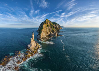 Panoramic aerial view of Lighthouse at Cape Aniva, Sakhalin Island, Russia - AAEF06386