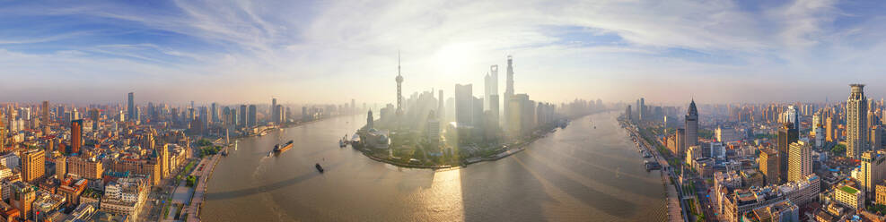 Panoramic aerial view of the city of Shanghai, China - AAEF06458