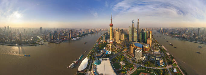 Panoramic aerial view of the city of Shanghai, China - AAEF06461